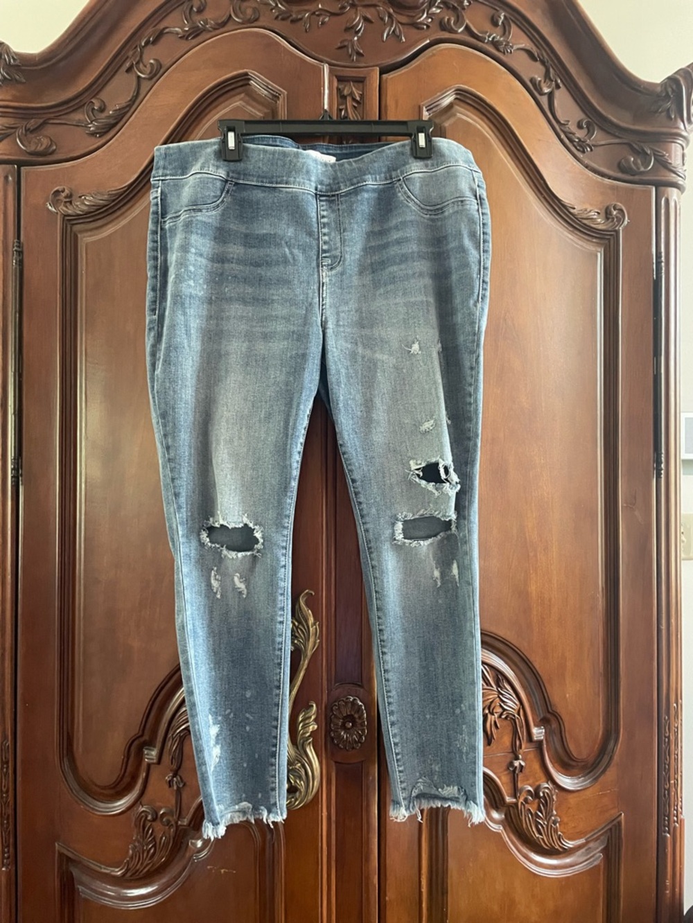 Lane Bryant Distressed Skinny Jeans - Blue Wash